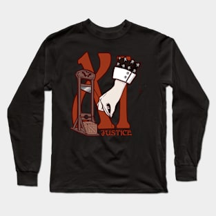 Halloween Tarot XI: Justice (Wednesday Addams). Long Sleeve T-Shirt